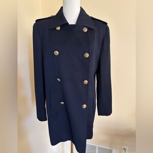 Vintage Ralph Lauren Coat Jacket Military Double Breasted Navy Size 8